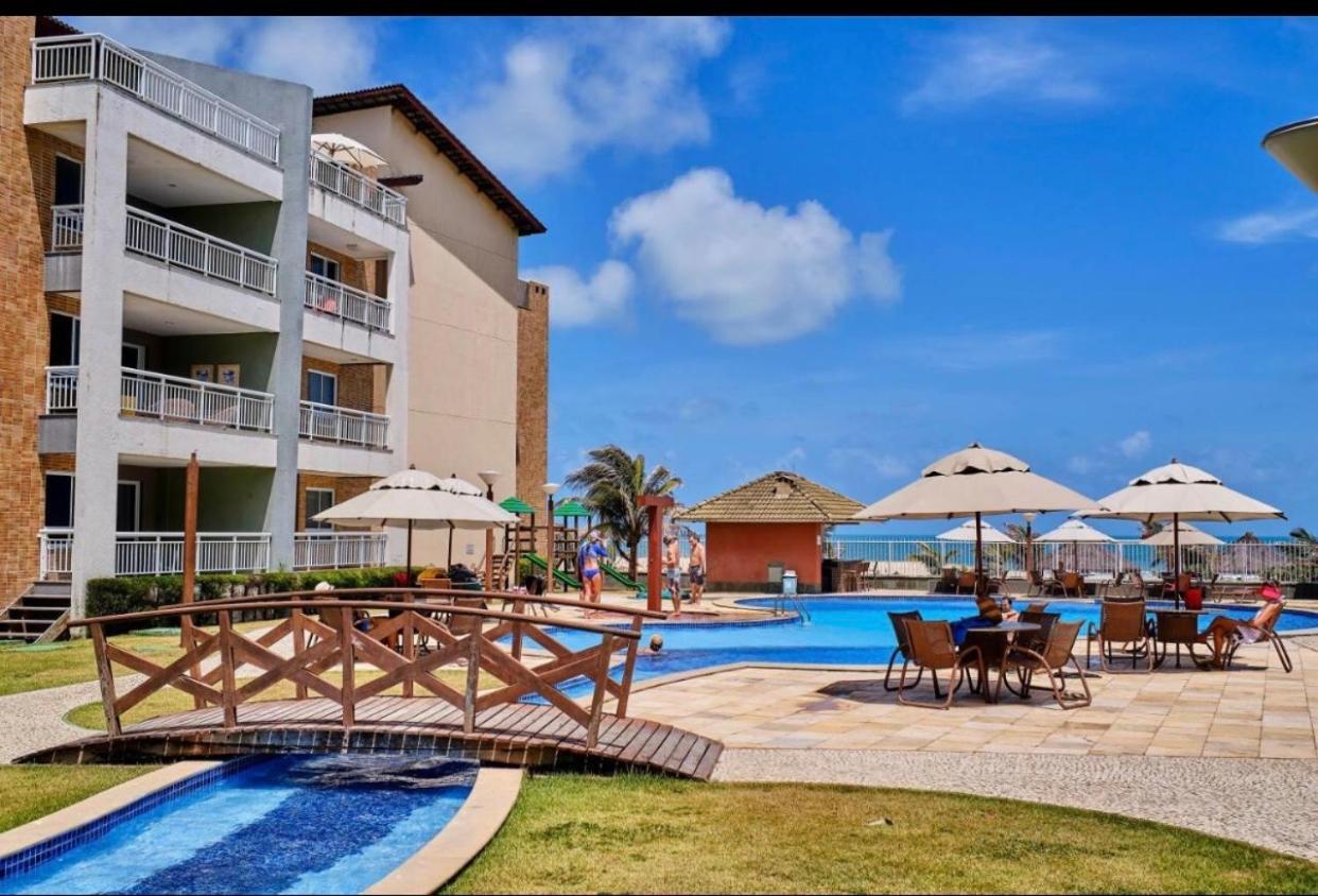 Apartamento Vista Total Do Mar Uma Cobertura A 400M Do Beach Park No Porto Das Dunas Aquiraz Condominio Terramaris Piscina Ampla Parque Infantil Sauna Estacionamento Privado Ngoại thất bức ảnh